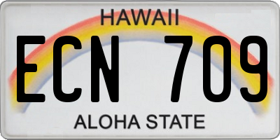 HI license plate ECN709