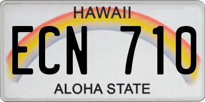 HI license plate ECN710