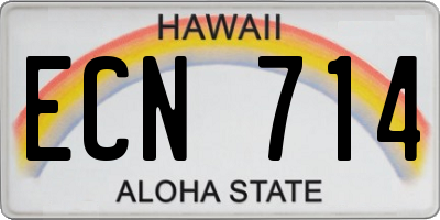 HI license plate ECN714
