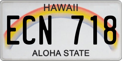 HI license plate ECN718