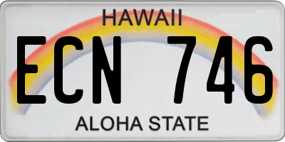 HI license plate ECN746