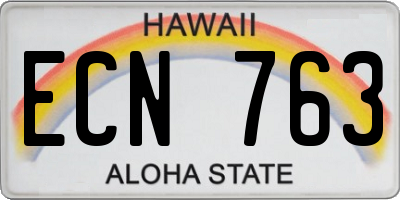 HI license plate ECN763