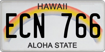 HI license plate ECN766