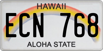 HI license plate ECN768