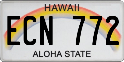 HI license plate ECN772