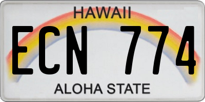 HI license plate ECN774