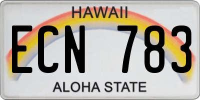 HI license plate ECN783