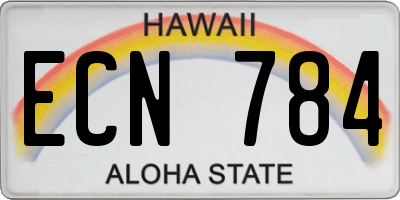 HI license plate ECN784