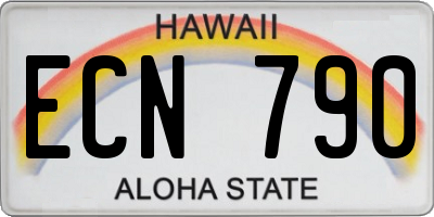 HI license plate ECN790
