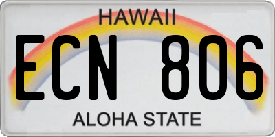 HI license plate ECN806