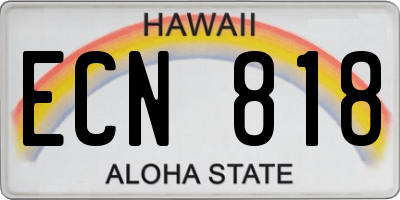 HI license plate ECN818