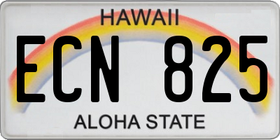 HI license plate ECN825
