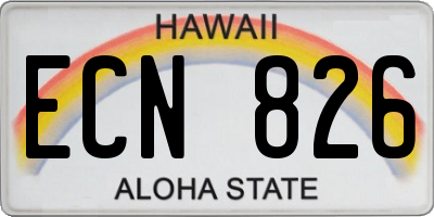 HI license plate ECN826