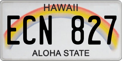 HI license plate ECN827