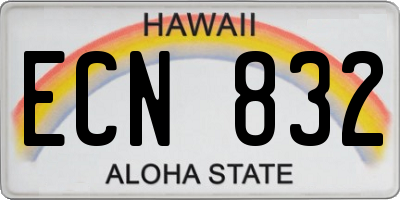 HI license plate ECN832
