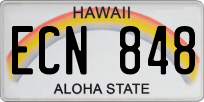 HI license plate ECN848