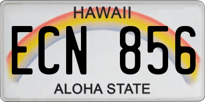 HI license plate ECN856