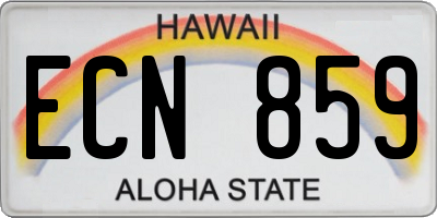 HI license plate ECN859
