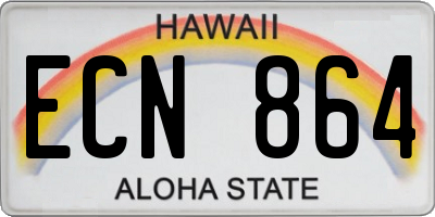 HI license plate ECN864