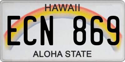 HI license plate ECN869