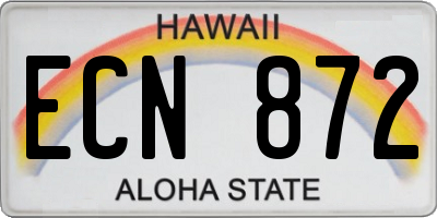 HI license plate ECN872