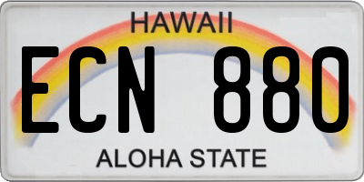 HI license plate ECN880