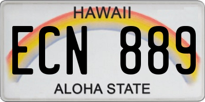 HI license plate ECN889