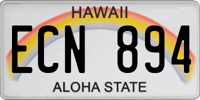 HI license plate ECN894