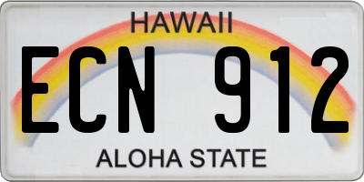 HI license plate ECN912