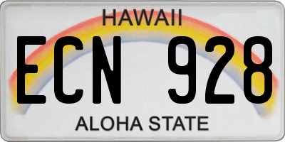 HI license plate ECN928