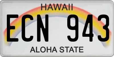 HI license plate ECN943