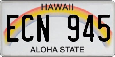 HI license plate ECN945
