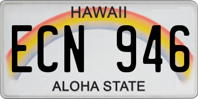 HI license plate ECN946