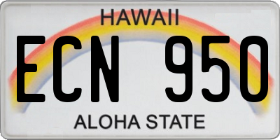 HI license plate ECN950