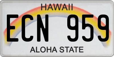 HI license plate ECN959