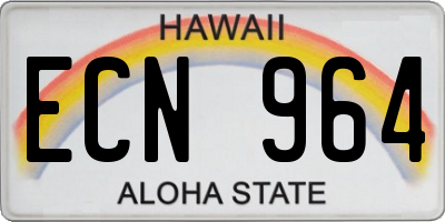 HI license plate ECN964