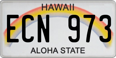 HI license plate ECN973
