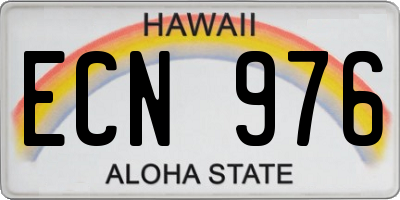 HI license plate ECN976