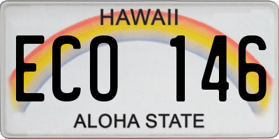 HI license plate ECO146