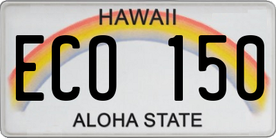 HI license plate ECO150