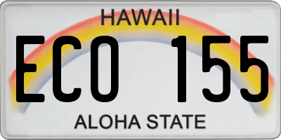 HI license plate ECO155