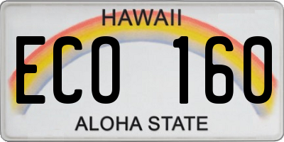 HI license plate ECO160