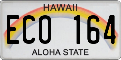 HI license plate ECO164