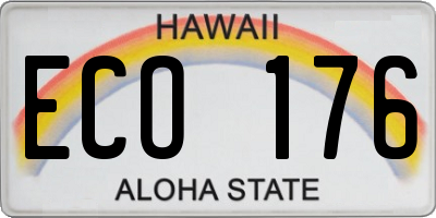 HI license plate ECO176