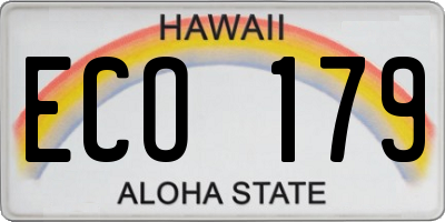 HI license plate ECO179