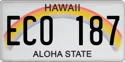 HI license plate ECO187