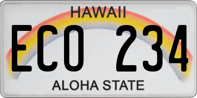 HI license plate ECO234