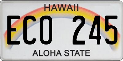 HI license plate ECO245