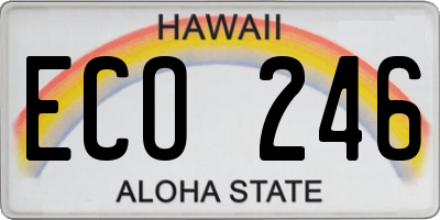 HI license plate ECO246