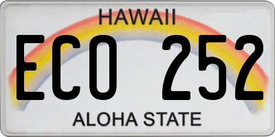 HI license plate ECO252
